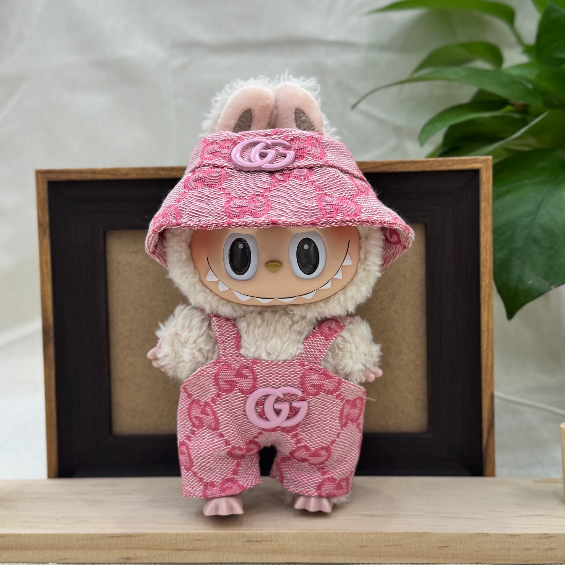 Retro monogram overalls and shorts set