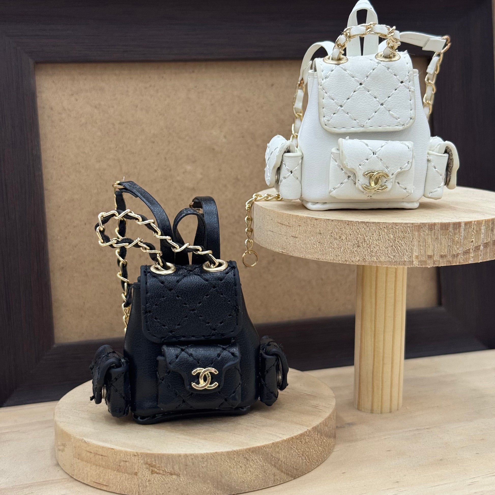 High-end Chanel-style diamond-shaped backpack